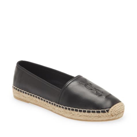 YSL Black Leather Espadrilles - Picture 1 of 5